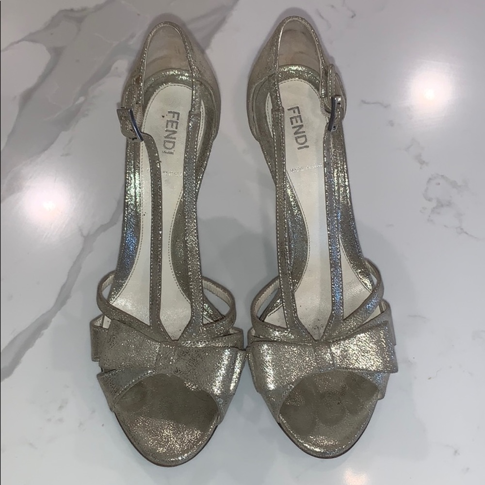 Fendi Peep Toe Heels with Bow | Size 37